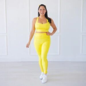 Crowned Athletics SET Disney Bell Sport Bra and Leggings Foil Set Vacay Resort